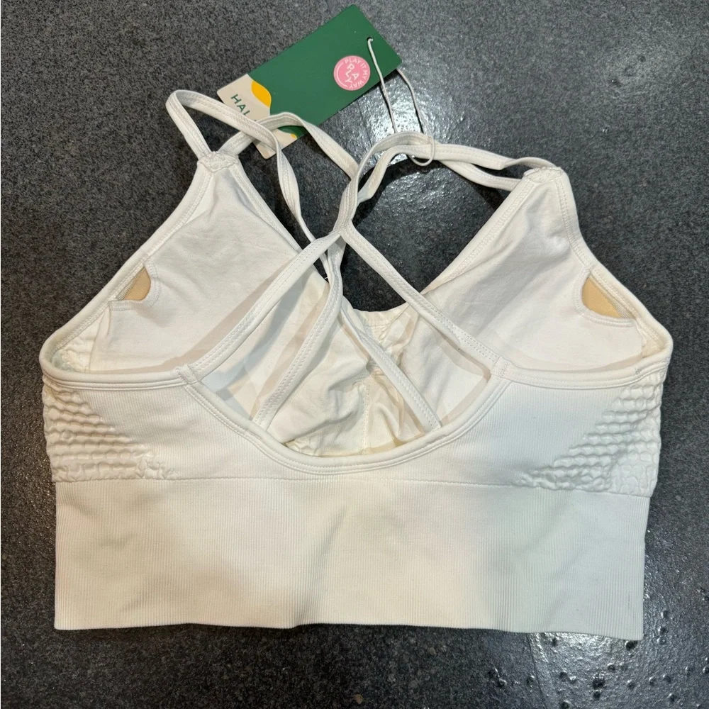 HALARA Cream Cross-Back Bralette - Picture 2 of 5